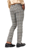 Barabas Men's Printed Checkered  Plaid Design Chino Pants  2CP187 Grey Gold