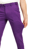 Barabas Men's Solid Color Basic Essential Chino Dress Pants 2CP196 Purple