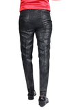 Barabas Men's Shiny Greek Fret Prints Design Chino Pants 2CP3102 Black Black