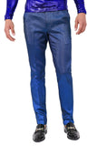 Barabas Men's Solid Color Shiny Textured Luxury Chino Pants 2cp3105 Blue