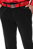 BARABAS Men's Solid With Sparkly Glittery Chino Pants 2CP3106 Black Silver
