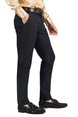 Barabas Men's Medusa Greek Key Pattern Rhinestone Dress Pants 2CPR12 Black and Black