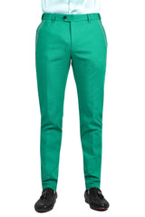 Barabas Men's Medusa Greek Key Pattern Rhinestone Dress Pants 2CPR12 Green