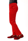 Barabas Men's Premium Corduroy Velvet solid color  chino pants 2CPV1 Red