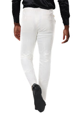Barabas Men's Premium Corduroy Velvet solid color  chino pants 2CPV1 White