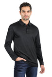 Barabas Men's Premium Solid Color Long  Sleeve Polo Shirts 2DPL30 Black