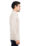 Barabas Men's Premium Solid Color Long  Sleeve Polo Shirts 2DPL30 Cream