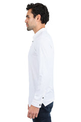 Barabas Men's Premium Solid Color Long Sleeve Polo Shirts 2DPL30 White