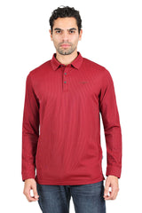 Barabas Men's Premium Solid Color Long Sleeve Polo Shirts 2DPL30 Wine