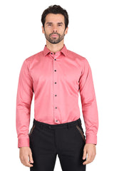 BARABAS men's solid tailor wear button down dress shirt 2DPS01 Rose