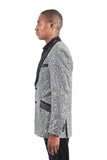 Barabas Men's Shiny Sequins Peak Lapel Luxury blazer 2EBL8 Silver