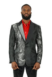 Barabas Men's Sequins Rhinestone Peak Shawl Lapel Luxury Blazer 2EBL9 Black Silver