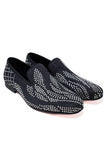 Barabas Men's Jewel Studded Pattern Slip On Luxury Dress Shoes 2ESH1 Black