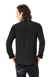 Barabas Men's French Cuff Long Sleeve Button Down Shirt 2FCS10002  Black