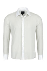 Barabas Men's French Cuff Long Sleeve Button Down Shirt 2FCS10002 White