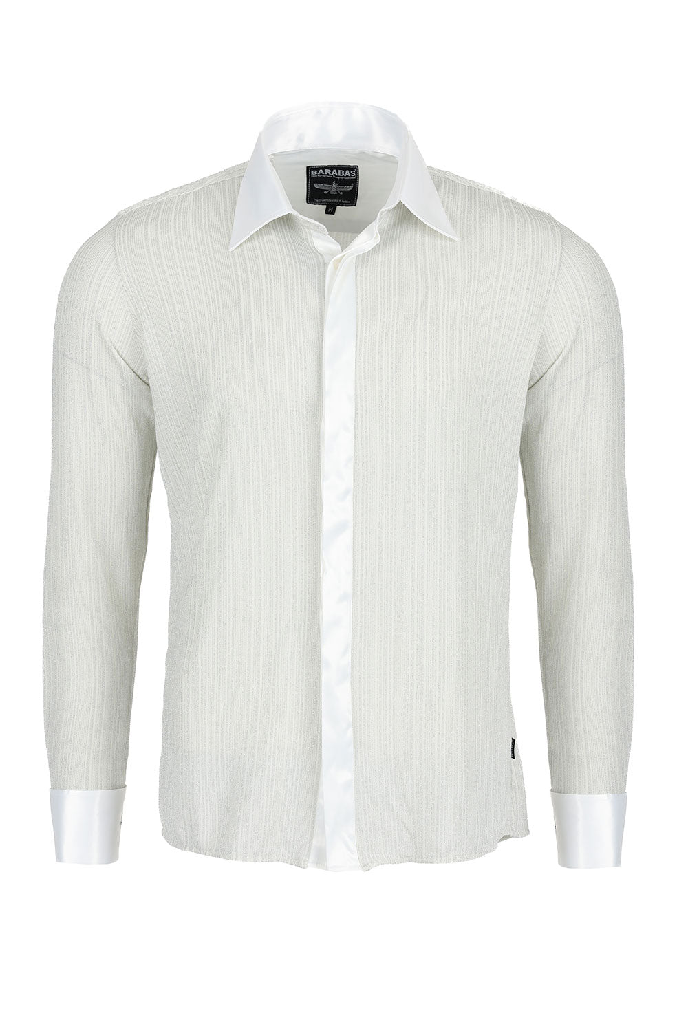 Barabas Men's French Cuff Long Sleeve Button Down Shirt 2FCS10002 White