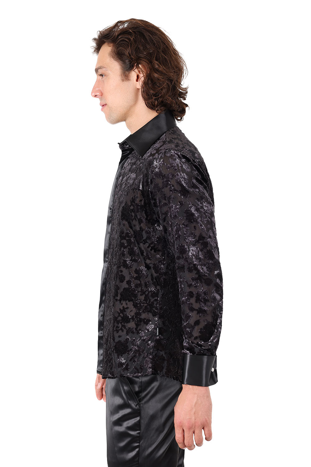 Barabas Men's Luxury French Cuff Long Sleeve Button Down Shirt FCS1003 Black