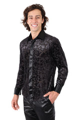 Barabas Men's Luxury French Cuff Long Sleeve Button Down Shirt FCS1003 Black