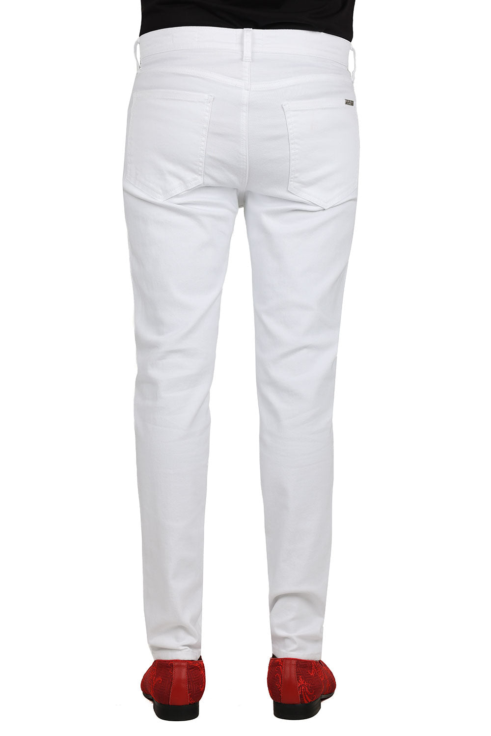 Barabas Men's Straight Fit Premium Solid White Denim Jeans 2JE10SL