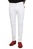 Barabas Men's Straight Fit Premium Solid White Denim Jeans 2JE10SL