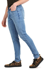 Barabas Men's Solid Color Slim Fit Stretch Washed Jeans 2JE11SL Ligh Blue