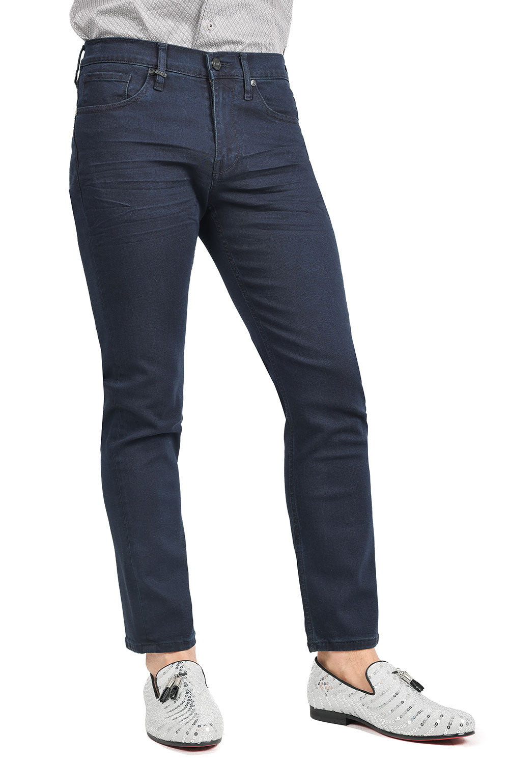 Barabas Men's Straight Fit Premium Dark Blue Denim Jeans 2JE12SL Dark Blue