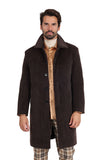 Barabas Men's Solid Color Luxury Collared Over Coat Jacket 2JLW01  Brown