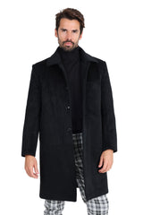 Barabas Men's Luxury Collared Over Coat Bal Collar Jacket 2JLW02 Black