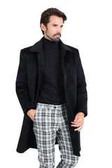 Barabas Men's Luxury Collared Over Coat Bal Collar Jacket 2JLW02 Black