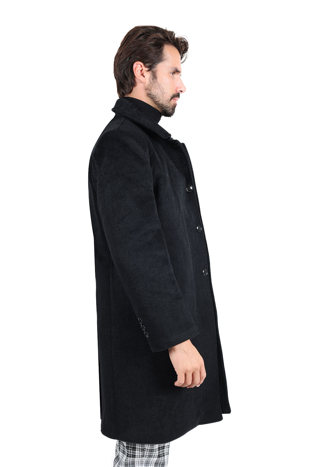 Barabas Men's Luxury Collared Over Coat Bal Collar Jacket 2JLW02 Black