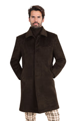 Barabas Men's Luxury Collared Over Coat Bal Collar Jacket 2JLW02 Coffee