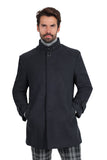 Barabas Men's Solid Color Luxury Collared Over Coat Jacket 2JLW03 Gray