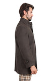 Barabas Men's Solid Color Luxury Collared Over Coat Jacket 2JLW03 Coffee