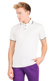 Barabas Men's Solid Color Luxury Short Sleeves Polo Shirts 2PP825 White