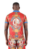 Barabas Men's Medusa Angel Floral Baroque Polo Shirts 2PSP07 Multi