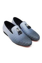 Barabas Men's Greek Key Pattern Tassel Slip On Loafer Shoes 2SH3098