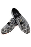 Barabas Men's Sequin Design Tassel Slip On Loafer Shoes 2SH3099 Silver