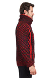 Barabas Men's Luxury Turtle Neck Zippered Sweatshirt 2SW20 Black Red