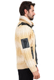 Barabas Men's Zipper Stand collar Animal Print Winter Jacket 2SWZ1 Mocha