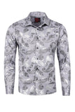 Vassari Men's Printed Multicolor Button down Shirts 2VS126 Grey