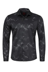 Barabas Men's Printed Multicolor Button down Shirts 2VS137 Black