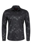 Barabas Men's Printed Multicolor Button down Shirts 2VS137 Black