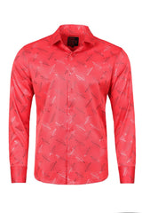 Barabas Men's Printed Multicolor Button down Shirts 2VS137 Red