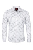 Barabas Men's Printed Multicolor Button down Shirts 2VS137 White