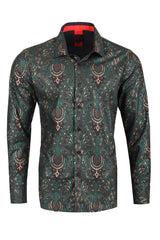 Barabas Men's Paisley Floral Print Design Long Sleeves Shirts 2VS163