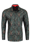 Barabas Men's Paisley Floral Print Design Long Sleeves Shirts 2VS163