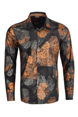 Barabas Men's Beehive Paisley Floral Print Desing Long Sleeves 2VS164