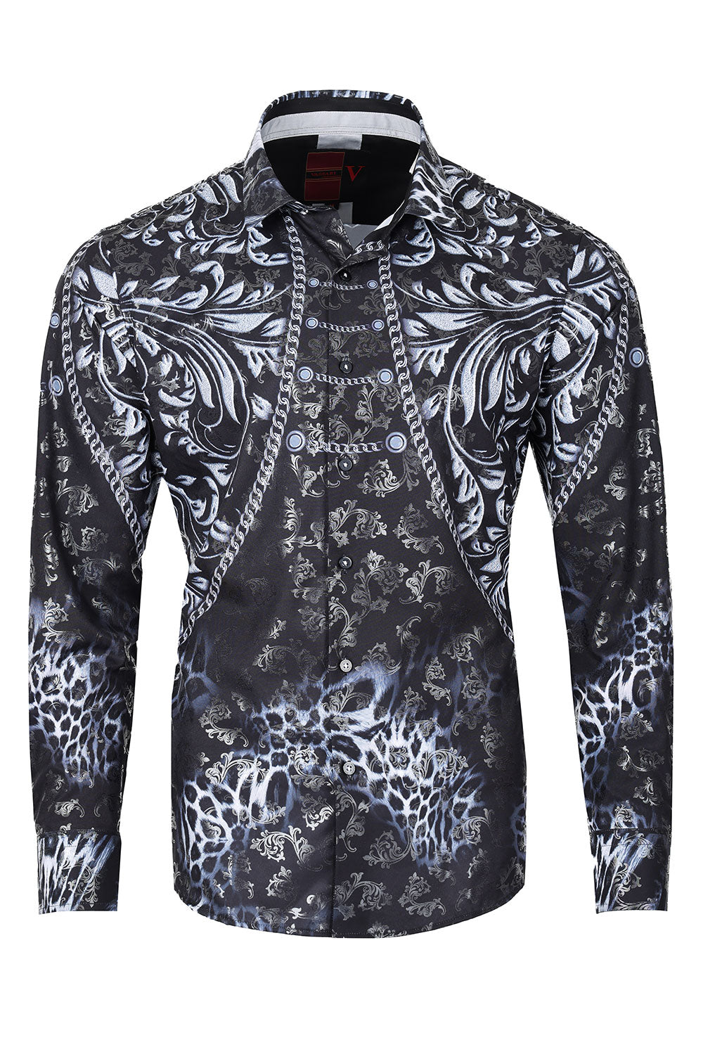 Barabas Men Floral Printed Luxury Long Sleeves Shirt 2VS171