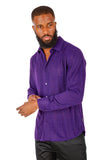 BARABAS Men's Cable Knit Wool Stretch Soft Long Sleeve Shirts 3B26 Purple