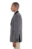 BARABAS Men's Plaid Tuxedo Sport Coat Blazer 3BL08 Gray
